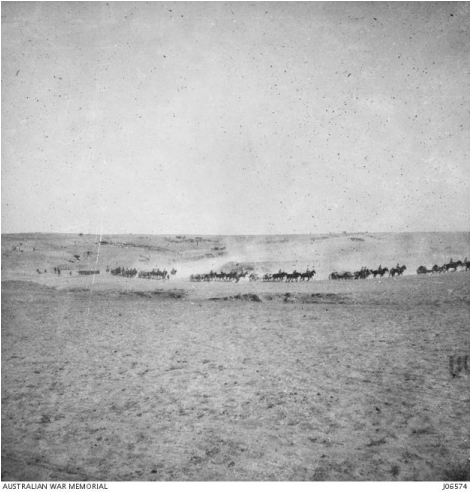 Australian War Memorial - Light Horsemen advance on Beersheba. J06574